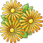 Tre gule blomster