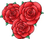 Tre røde roser