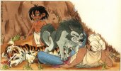 Akela beskytter Mowgli