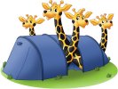 Giraffamilie i telt