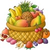 Logo med kurv og frugt