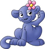 En panter med blomst i håret