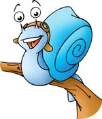 Funny and fresh quick blue snail