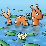 En sød orange søslange